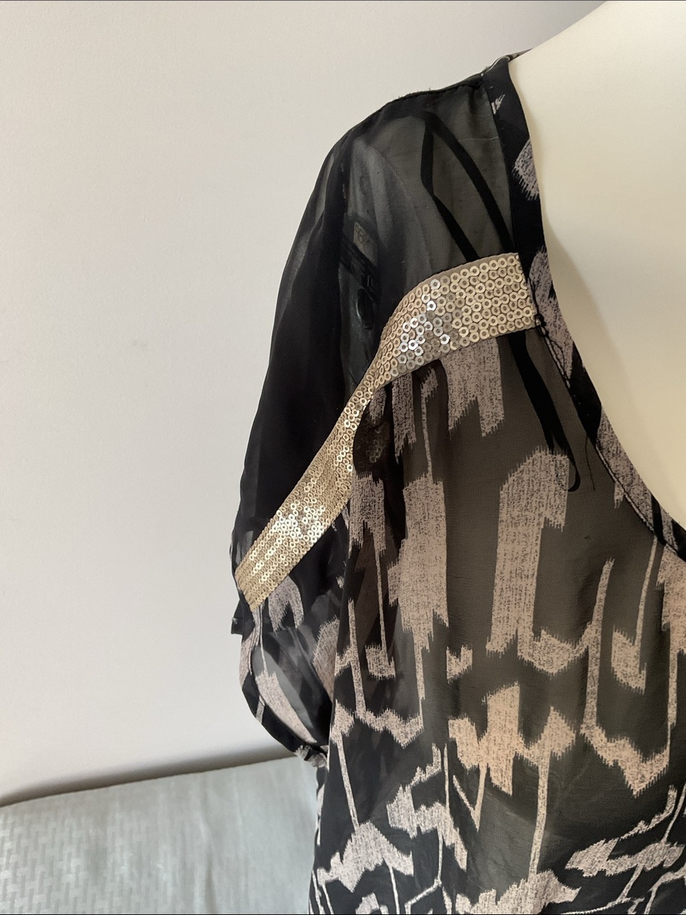 Addition Elle Printed Top With Sequin Trim - Picture 3 of 9